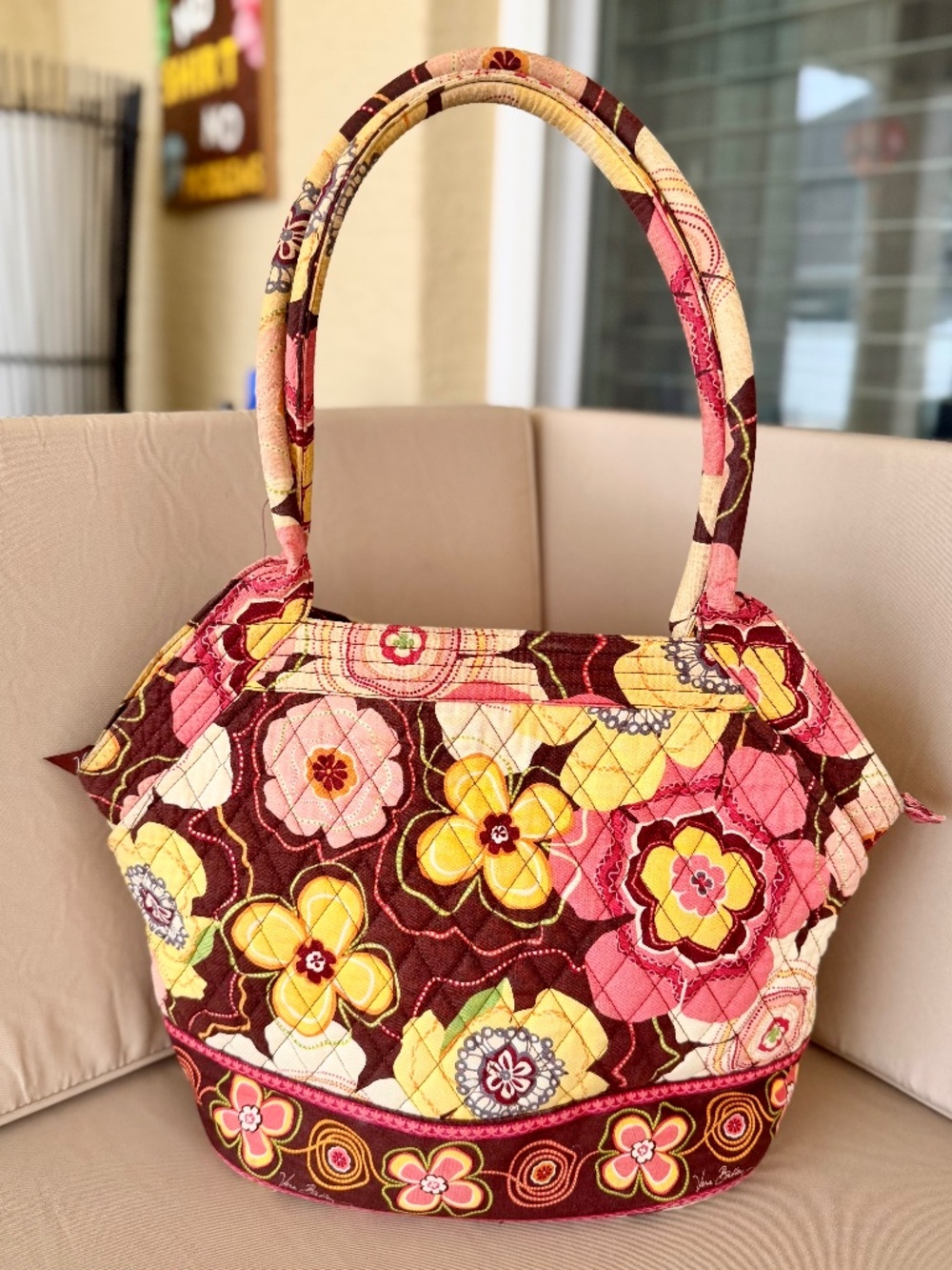 Vintage Vera Bradley Buttercup Angle Tote